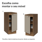 Balcão de Cozinha 35 x 60 cm 1 Porta (Com Tampo) Rustic/Crema Vik Madesa