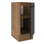 Balcão Madesa Agata 35 x 60 cm 1 Porta (Sem Tampo) Rustic/Preto