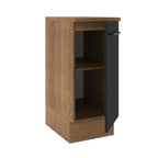 Balcão Madesa Agata 35 x 60 cm 1 Porta (Com Tampo) Rustic/Preto