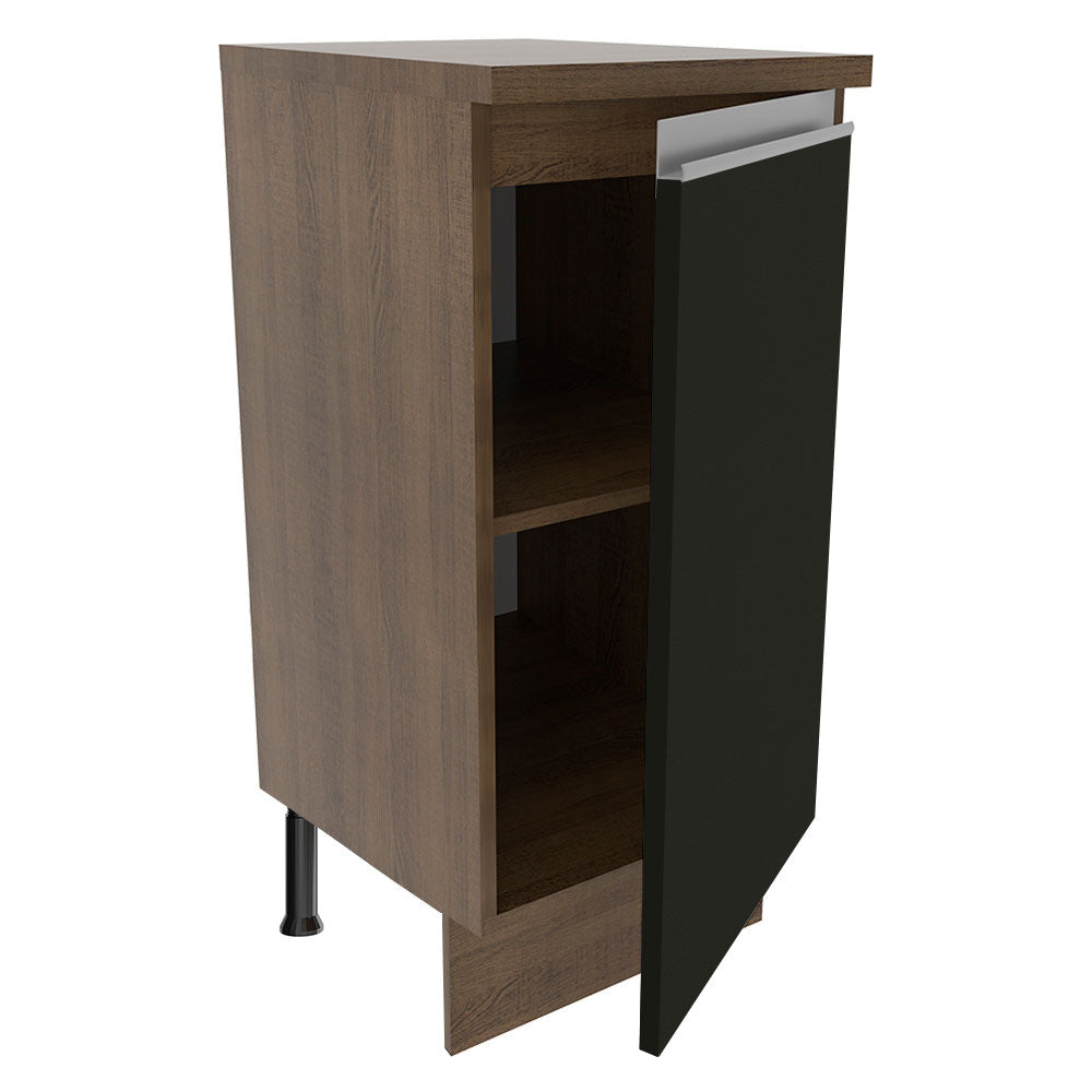 Balcão Madesa Glamy 35 x 60 cm 1 Porta (Com Tampo) Rustic/Preto