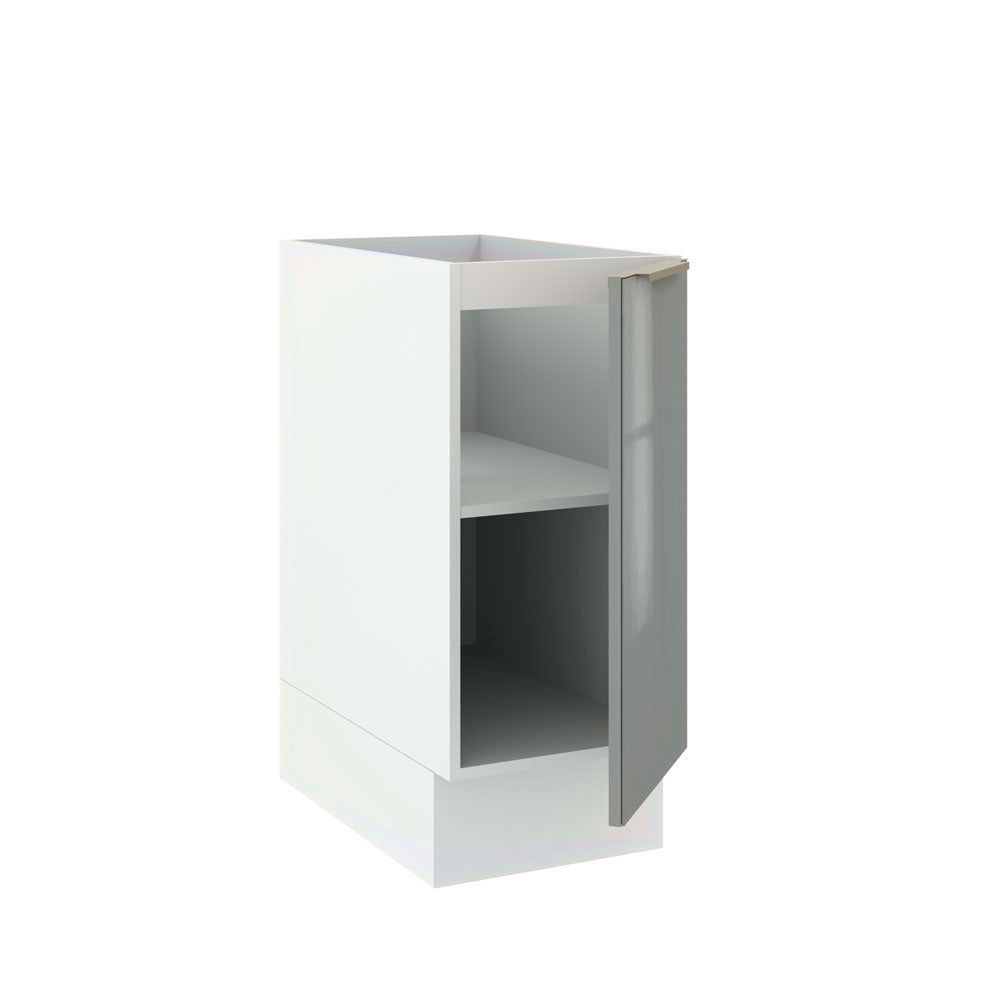 Balcão Madesa Lux 35 cm 1 Porta (Sem Tampo) Branco/Cinza