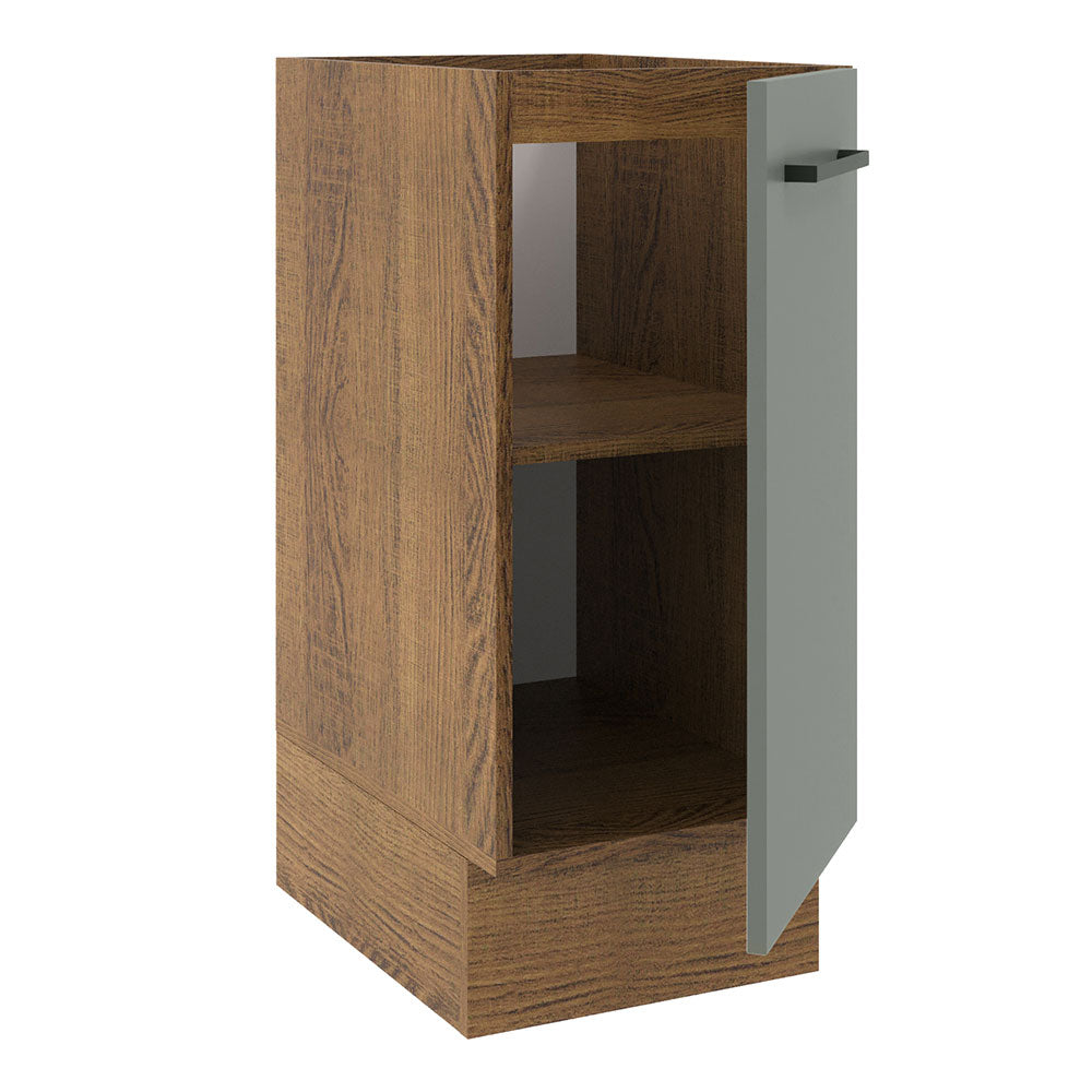 Balcão Madesa Agata 35 x 60 cm 1 Porta (Sem Tampo) Rustic/Cinza