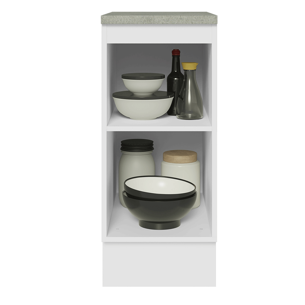 Balcão 35 x 60 cm 1 Porta (Com Tampo) Branco/Branco Veludo Lux Madesa