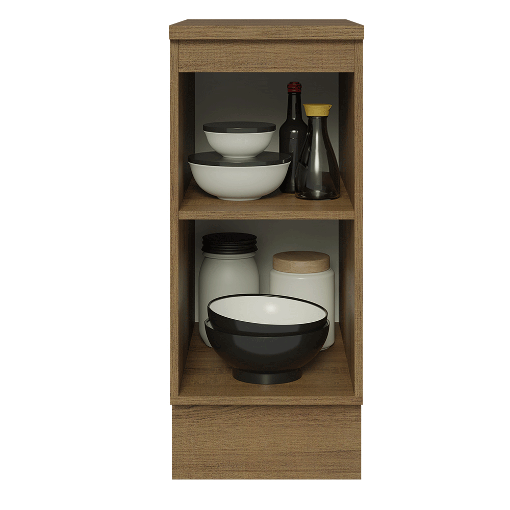Balcão 35 x 60 cm 1 Porta (Com Tampo) Rustic/Branco Veludo Lux Madesa
