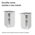 Balcão de Cozinha 40 x 60 cm 1 Porta (Com Tampo) Branco Vik Madesa