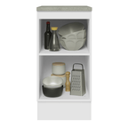 Balcão 40 x 60 cm 1 Porta (Com Tampo) Branco/Preto Lux Madesa