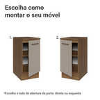 Balcão 40 x 60 cm 1 Porta (Com Tampo) Rustic/Crema Agata Madesa