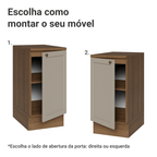 Balcão de Cozinha 40 x 60 cm 1 Porta (Com Tampo) Rustic/Crema Vik Madesa