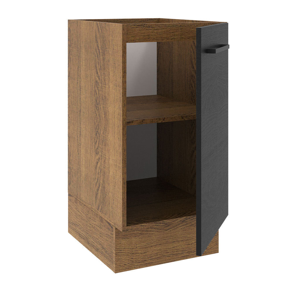 Balcão Madesa Agata 40 x 60 cm 1 Porta (Sem Tampo) Rustic/Preto