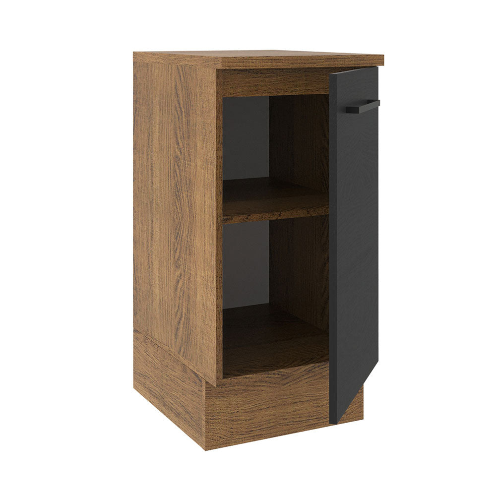 Balcão Madesa Agata 40 x 60 cm 1 Porta (Com Tampo) Rustic/Preto