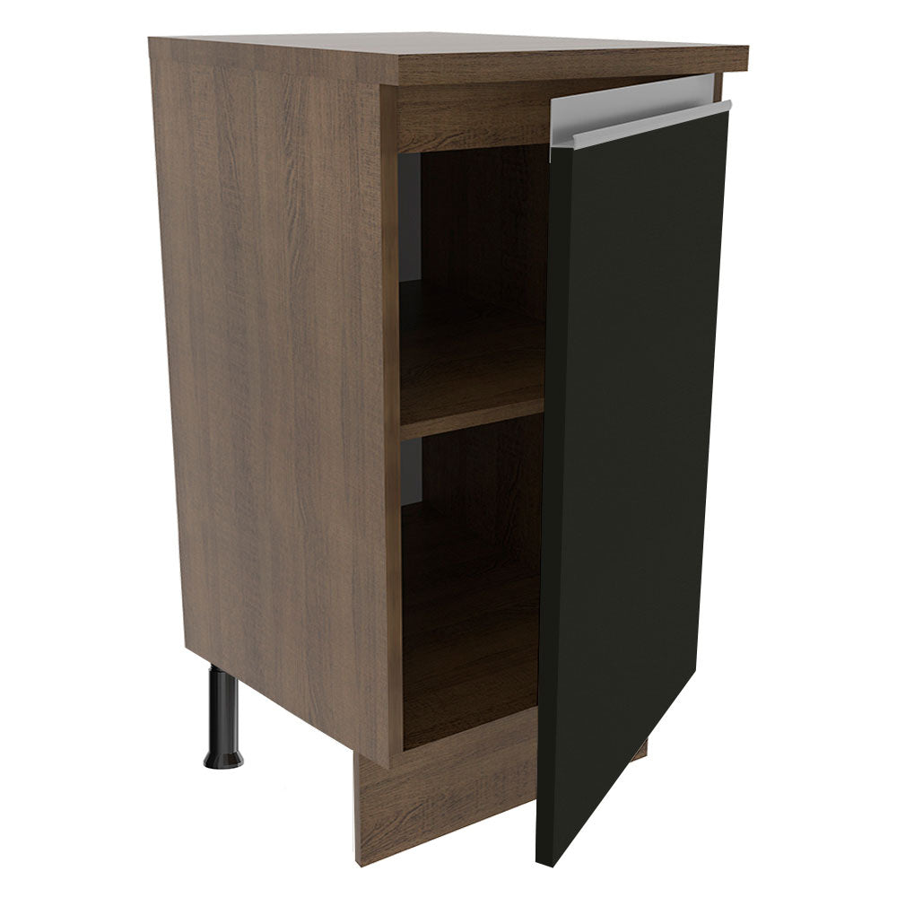 Balcão Madesa Glamy 40 x 60 cm 1 Porta (Com Tampo) Rustic/Preto