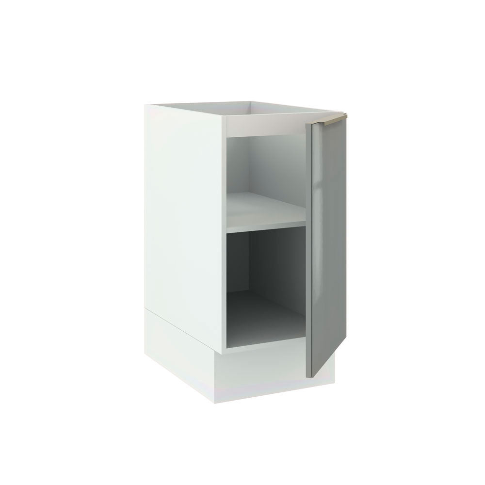 Balcão Madesa Lux 40 cm 1 Porta (Sem Tampo) Branco/Cinza
