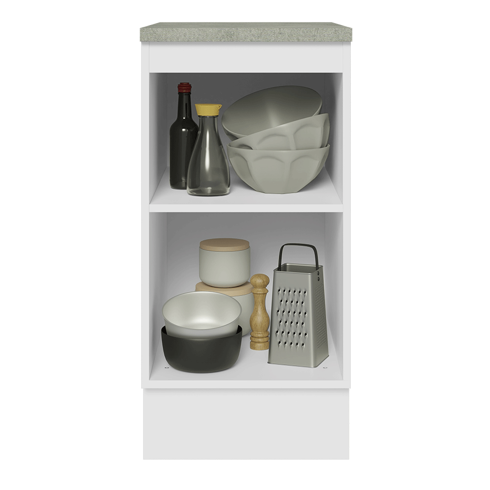 Balcão 40 x 60 cm 1 Porta (Com Tampo) Branco/Cinza Lux Madesa