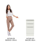 Balcão Madesa Stella 40 x 60 cm 3 Gavetas (Com Tampo) Branco
