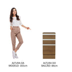 Balcão Madesa Glamy 40 x 60 cm 3 Gavetas (Com Tampo) Rustic