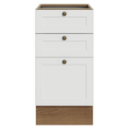 Balcão de Cozinha 40 x 60 cm 3 Gavetas (Sem Tampo) Rustic/Branco Vik Madesa