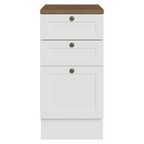 Balcão de Cozinha 40 x 60 cm 3 Gavetas (Com Tampo) Branco/Rustic Vik Madesa