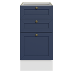 Balcão de Cozinha 40 x 60 cm 3 Gavetas (Sem Tampo) Branco/Azul Vik Madesa