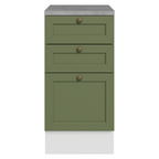 Balcão de Cozinha 40 x 60 cm 3 Gavetas (Com Tampo) Branco/Verde Vik Madesa