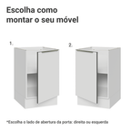Balcão de Cozinha 50 x 60 cm 1 Porta (Sem Tampo) Branco Veludo Lux Madesa