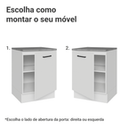 Balcão Madesa Agata 60 x 60 cm 1 Porta (Com Tampo) Branco