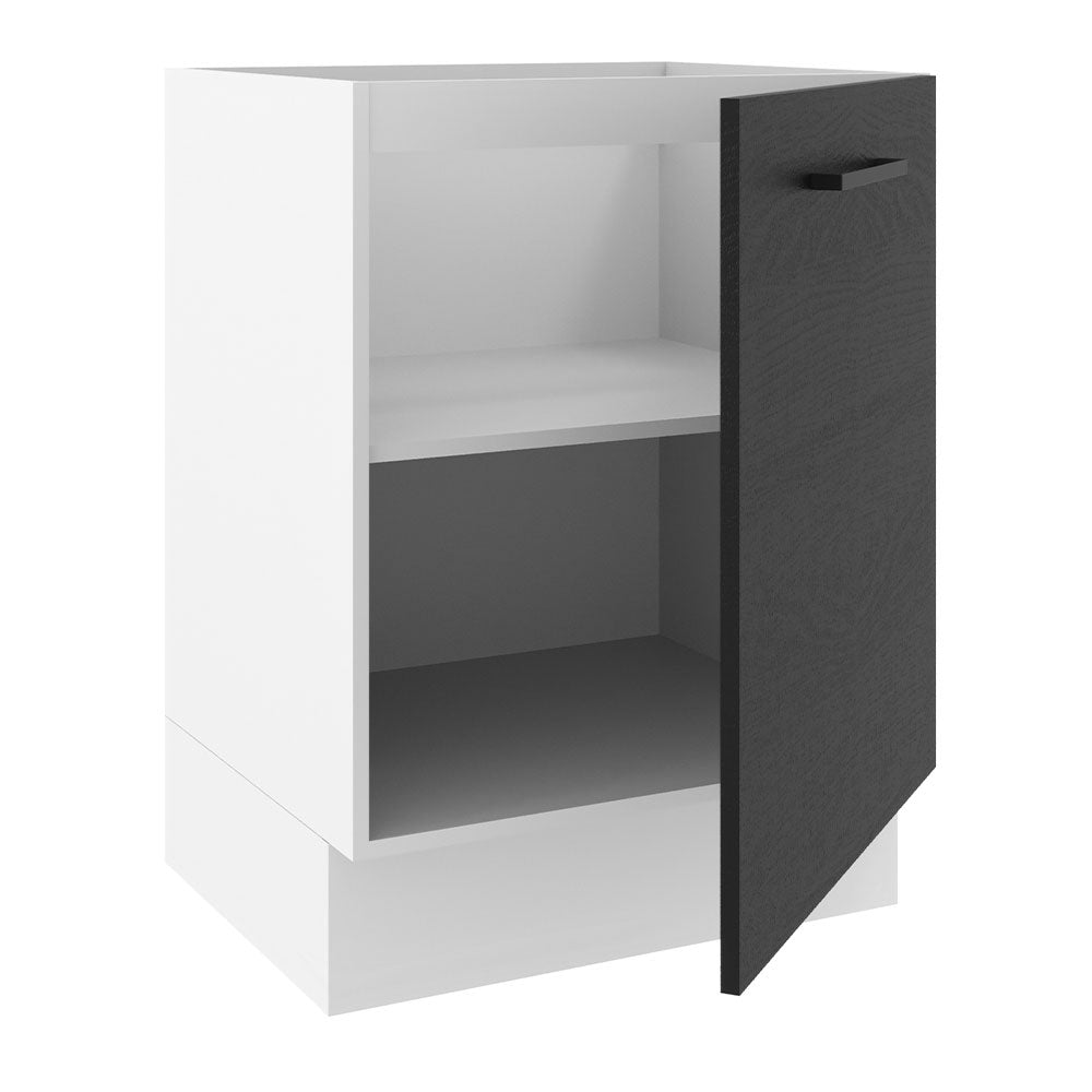 Balcão Madesa Agata 60 x 60 cm 1 Porta (Sem Tampo) Branco/Preto