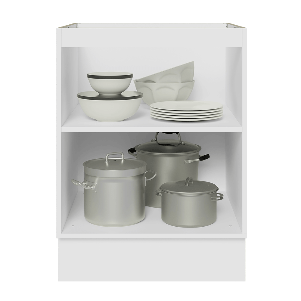 Balcão de Cozinha 60 x 60 cm 1 Porta (Sem Tampo) Branco/Preto Lux Madesa