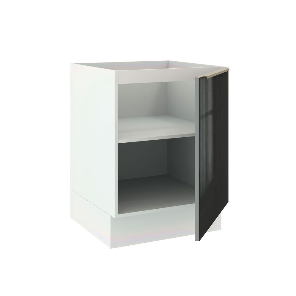 Balcão Madesa Lux 60 cm 1 Porta (Sem Tampo) Branco/Preto