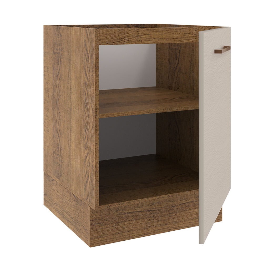 Balcão 60 x 60 cm 1 Porta (Sem Tampo) Rustic/Crema Agata Madesa