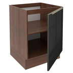 Balcão Madesa Lux 60 cm 1 Porta (Sem Tampo) Rustic/Preto