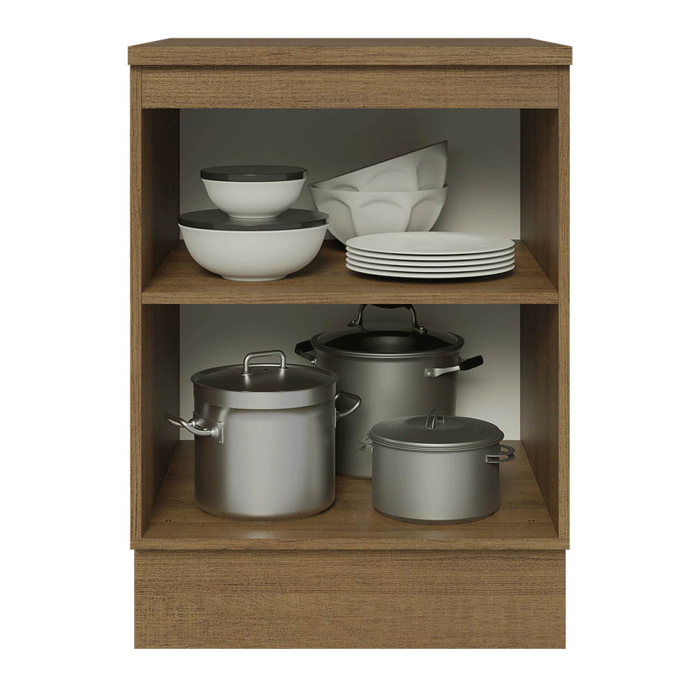 Balcão 60 x 60 cm 1 Porta (Com Tampo) Rustic/Cinza Lux Madesa