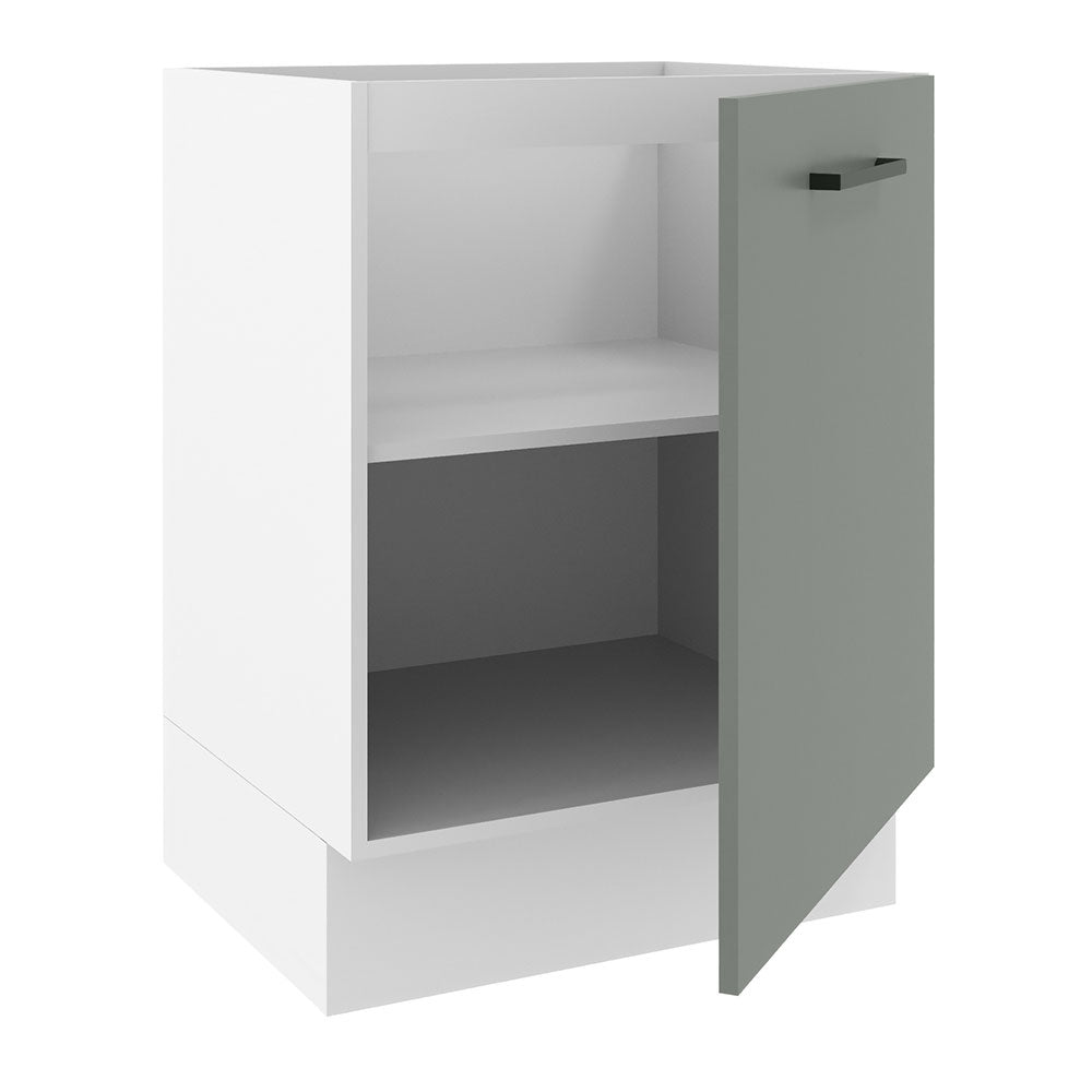 Balcão Madesa Agata 60 x 60 cm 1 Porta (Sem Tampo) Branco/Cinza