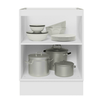 Balcão de Cozinha 60 x 60 cm 1 Porta (Sem Tampo) Branco/Branco Veludo Lux Madesa