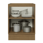 Balcão de Cozinha 60 x 60 cm 1 Porta (Sem Tampo) Rustic/Branco Veludo Lux Madesa