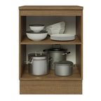 Balcão 60 cm 1 Porta Rustic/Branco Veludo Lux Madesa