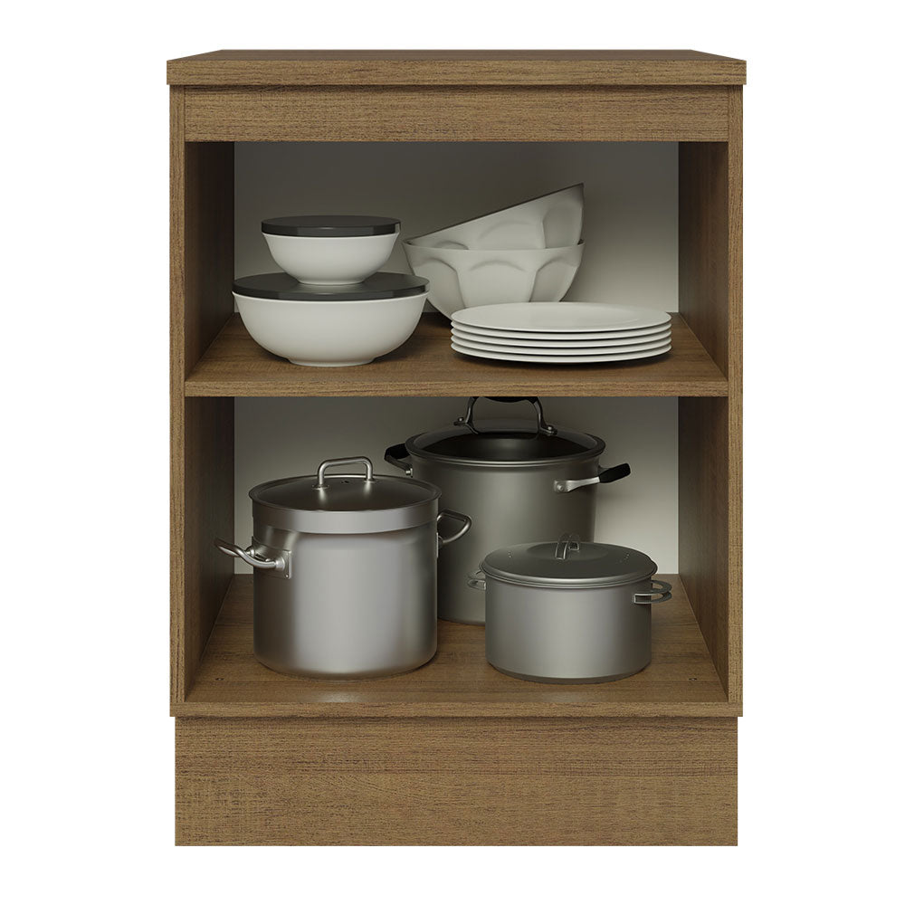 Balcão 60 cm 1 Porta Rustic/Branco Veludo Lux Madesa