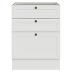 Balcão de Cozinha 60 x 60 cm 3 Gavetas (Sem Tampo) Branco Vik Madesa