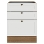 Balcão de Cozinha 60 x 60 cm 3 Gavetas (Sem Tampo) Rustic/Branco Vik Madesa