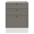 Balcão de Cozinha 60 x 60 cm 3 Gavetas (Sem Tampo) Branco/Cinza Vik Madesa