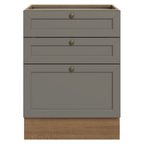 Balcão de Cozinha 60 x 60 cm 3 Gavetas (Sem Tampo) Rustic/Cinza Vik Madesa