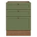Balcão de Cozinha 60 x 60 cm 3 Gavetas (Sem Tampo) Rustic/Verde Vik Madesa