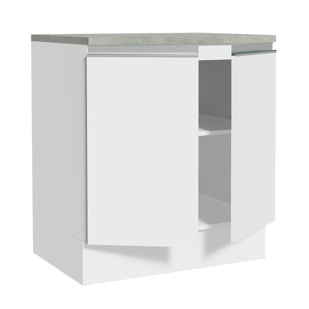 Balcão 70 x 60 cm 2 Portas (Com Tampo) Branco Glamy Madesa