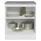 Balcão de Cozinha 70 x 60 cm 2 Portas (Com Tampo) Branco Vik Madesa