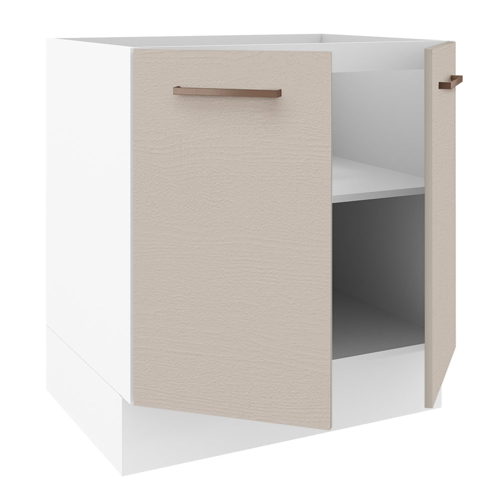 Balcão de Cozinha 70 x 60 cm 2 Portas (Sem Tampo) Branco/Crema Agata Madesa