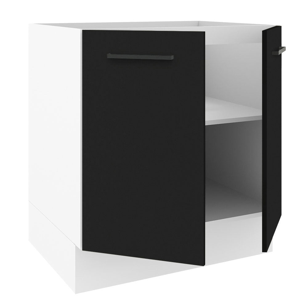 Balcão de Cozinha Madesa Agata 70 x 60 cm 2 Portas (Sem Tampo) Branco/Preto