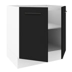 Balcão de Cozinha Madesa Agata 70 x 60 cm 2 Portas (Sem Tampo) Branco/Preto