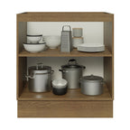 Balcão de Cozinha 70 x 60 cm 2 Portas (Sem Tampo) Rustic/Preto Lux Madesa