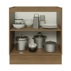 Balcão de Cozinha 70 x 60 cm 2 Portas (Sem Tampo) Rustic/Preto Lux Madesa