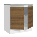 Balcão 70 x 60 cm 2 Portas (Com Tampo) Branco/Rustic Glamy Madesa