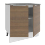 Balcão 70 x 60 cm 2 Portas (Com Tampo) Branco/Rustic Stella Madesa